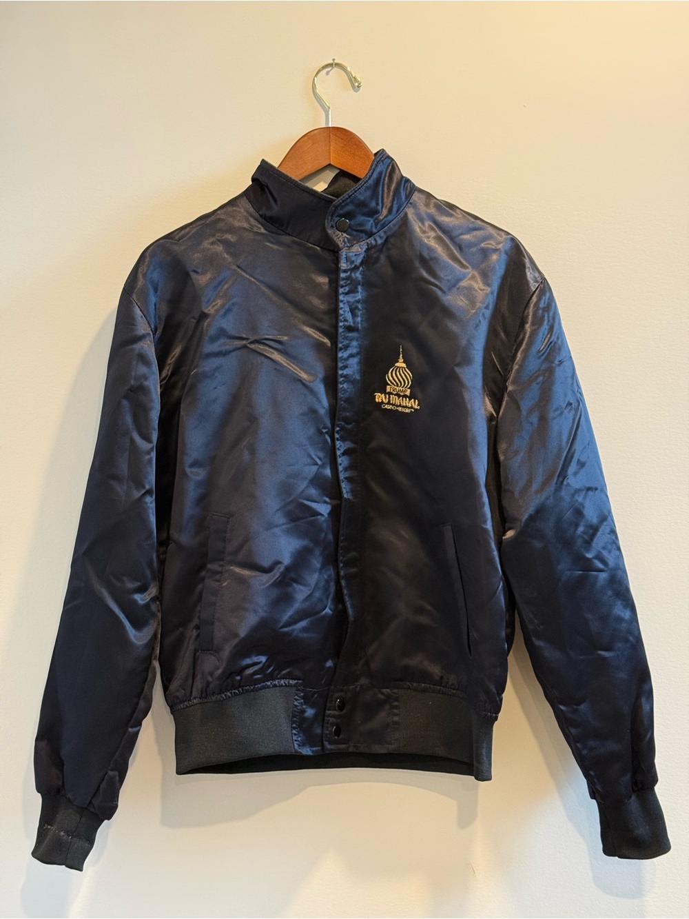vintage Trump Taj Mahal Casino Resort satin bomber jacket